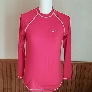 Womens Red/ Pink Nike Compression Shirt sz Medium